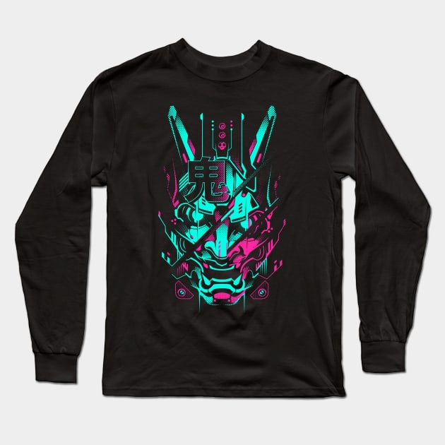 Glitch Oni Demon Long Sleeve T-Shirt by BlackoutBrother